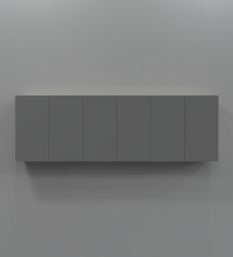 Image of SPECIALITY PANELS 6 Door Mirror Glossy Triple Layered UV Resistant Handless Cabinet Wall Mounted Storage Unit Space Saving Durable Cupboard for Kitchen Bathroom Living Room Utility Organizer