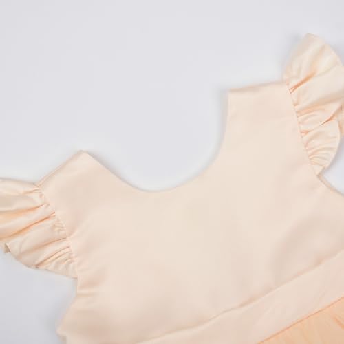 JerrisApparel Girls Princess Party Dress Kids Satin V-Back Tulle Skirt Pageant Wedding Ball Gowns3