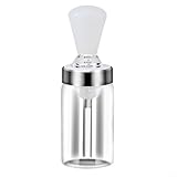 Gettimore 2-in-1 Silikon-Ölpinsel-Spenderflasche, 165 ml, Glas-Olivenölbehälter mit V-Cut-Spitze zum Grillen, Backen, Kochen