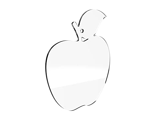 XIAOYUE 10PCS Acrylic Keychain Blank, Apple Acrylic Blank Keychains,Laser cut Acrylic Fruit Shapes for Keychains Purse Fobs (2.5'')