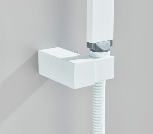 Robinet cascade mural blanc Ari avec étagère et mitigeur monocommande - 8