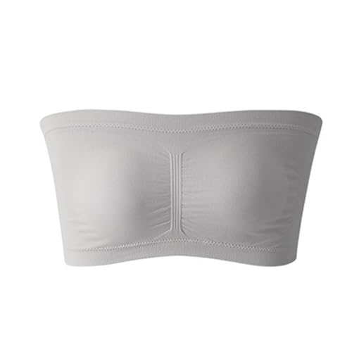 Herloving - Brasier senza spalline, reggiseno imbottito senza stecche da donna, senza spalline, grigio, XL
