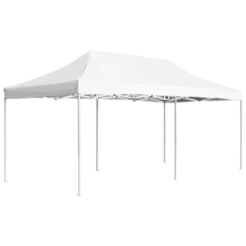 HengCaDa Professional Aluminium Party Tent 6 x 3 m White Foldable Weatherproof for Garden Patio Outdoor Camping Weddings and Events