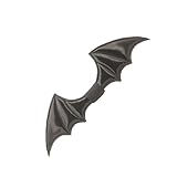 YOGOTEU Pre-Tied Bowtie With Adjustable Strap Gothic Black Bat Wing Bowknot Necktie Neckwear For Halloween Party Cosplay Costume PU B, Pu Leather Dark Ange