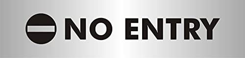 Seco No Entry With Pictogram Sign, 190mm x 45mm - 2mm Brushed Aluminium Effect Acrylic