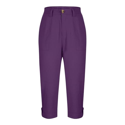 Pantalon cargo droit boutonné devant léger et décontracté - 5