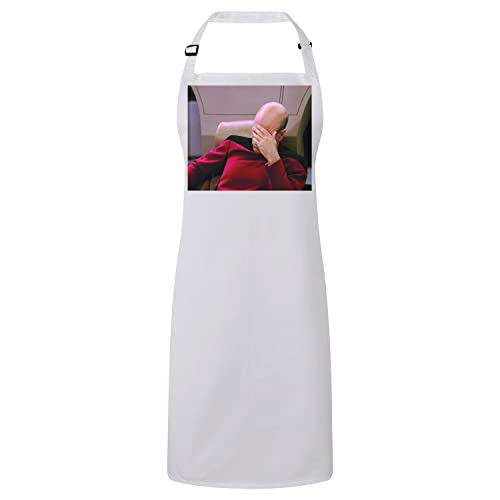 Tablier de cuisine blanc Capitaine Picard pour fan de science-fiction