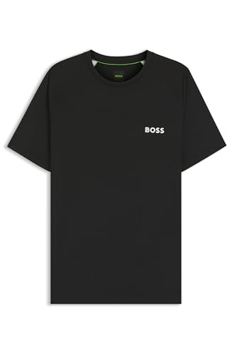 HUGO BOSS Camiseta Slim fit de Tejido multielástico de Secado rápido Talla EEG Color Open Green, Black001, M