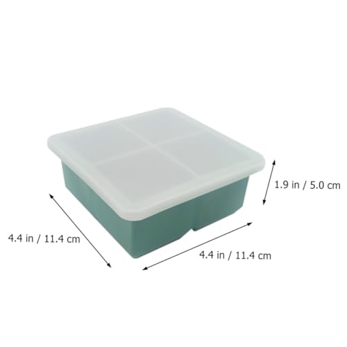 Bandeja de cubitos de hielo de silicona con tapa color verde miniatura 5