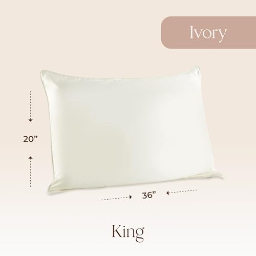 Image of Organic Cotton Pillow Protector King Size - 100% Cotton GOTS Certified Pillow Case Protector with Zipper - Hypoallergenic Machine Washable Edge Piping & Breathable Cover - 2 Pack (Ivory, King)