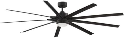 Fanimation Odyn 9 Blade Ceiling Fan 22.64 Inches Tall and 84 Inches Wide with Dark Bronze Finish and Dark Walnut Blades