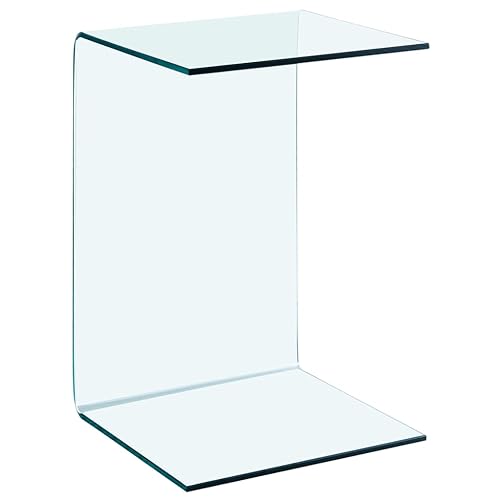 vidaXL Table d'Appoint Meuble de Salon Table de Salon Bout de Canapé Meuble de Salle de Séjour Maison Intérieur 40x40x60 cm Verre Trempé