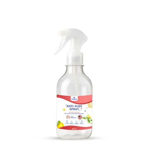Image of Krama Natural Fly (Insect) Repellent Spray 300ml (Vegan /No-Killling) Bees,Fruit Flies,Drain Flies, House Flies Insect Repellent for Home, Kitchen & Outdoor - Neem, Eucalyptus &Citrus: Kids & Pet Safe