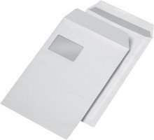 Enveloppes blanches autocollantes avec fenêtre Elepa Rössler 100g de format standard lot de 250