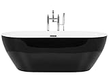 Badewanne freistehend schwarz oval in zeitgenössischem Design 180x80 cm Carrera