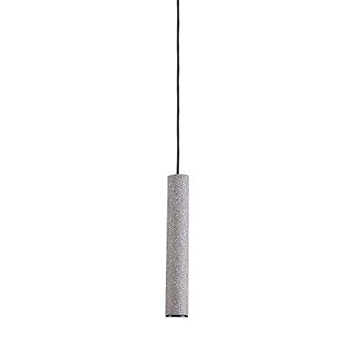 Lámpara colgante de techo azul industrial con tubo largo ajustable