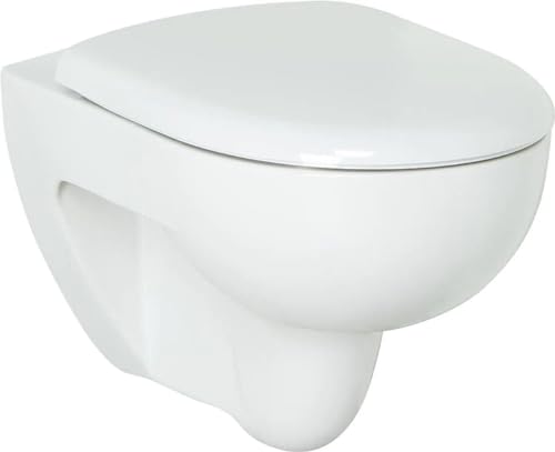 Geberit Renova Set Wand-WC mit WC-Sitz, Tiefspül-WC, B x H x T 37 x 40,5 x 54 cm, Rimfree, mit Absenkautomatik, WC-Set 500801001