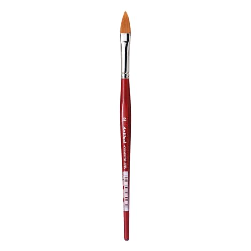 Image of da Vinci Watercolor Series 5584 CosmoTop Spin Paint Brush, Pointed Oval Synthetic with Red Handle, Size 12 (5584-12)