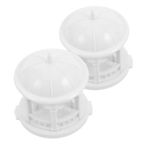 Beatifufu 2pcs Scale Round Pavilion Model for Fairy Garden Bonsai Dollhouse Zen Garden Accessories with Construction and Elegant Design