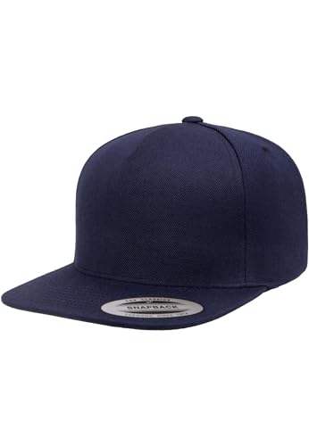 Flexfit Unisex Cap Premium 5-Panel Snapback Cap Navy one Size