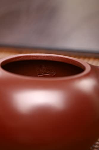 Image of Xishi Teapot Chinese Zisha Clay Pot Ceramics Purple Sand Dahongpao Mud Kungfu Tea Set Kettle Spherical Filter (Red 150ml)