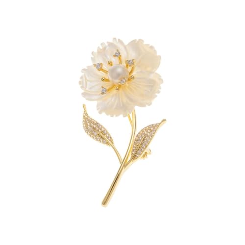 Broche fleur en coquille SWDIIWB pour costume et manteau
