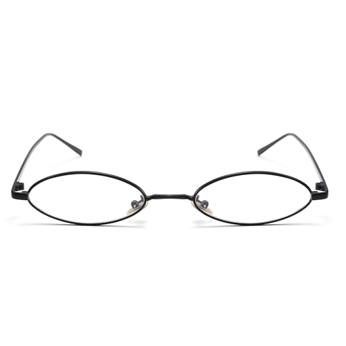 Image of COASION Vintage Small Oval Aesthetic Sunglasses Retro for Women Men Hippie Cool Metal Frame Sun Glasses