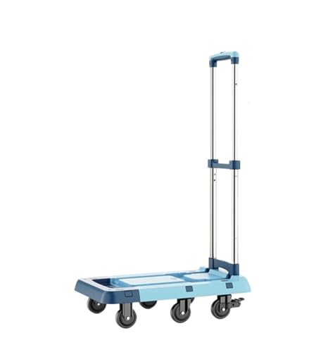 Carretilla plegable con 6 ruedas y mango extensible azul miniatura 1