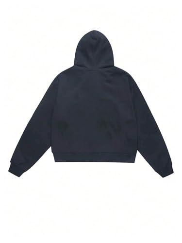 SOLY HUX Men's Letter Graphic Zip Up Hoodie Sweatshirt Long Sleeve Drop Shoulder Casual Jacket with Pocket2