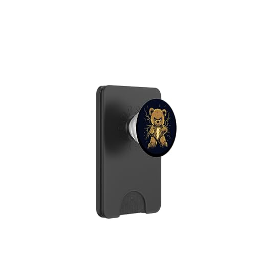 Bonito disfraz de oso de peluche de trueno con relámpago PopSockets PopWallet para MagSafe