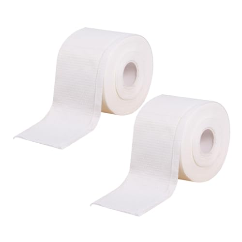 TOVINANNA 2 Rollos toalla de cara facial Blanco simple Suave almohadillas toallas desechables toallita de maquillaje toallita desmaquillante algodón