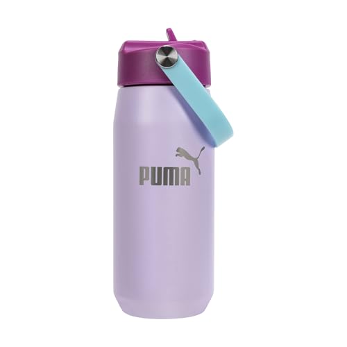 Image of PUMA unisex-adult 18oz Insulated Stainless Steel Water Bottle With Straw & Carry Handle