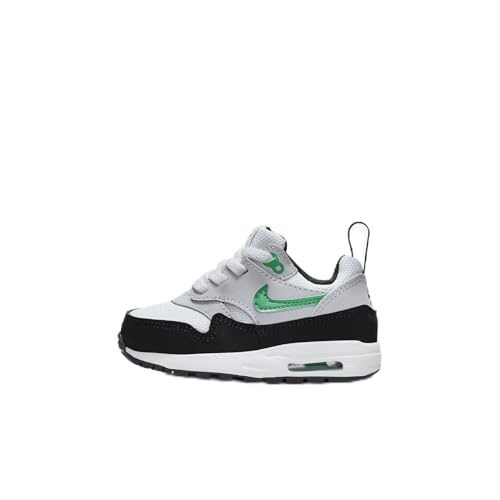 NIKE Air Max 1 EasyOn Baby/Toddler Shoes (DZ3309-108, White/Pure Platinum/Black/Stadium Green) Size 2