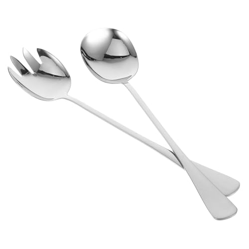VICASKY Posate Acciaio Buffet con Cucchiaio e Forchetta Manico Lungo Utensili da Portata Resistenti e Versatili per Ristoranti e Casa Acciaio Duraturo e Design Semplice per Distribuzione