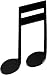 Black 16th Note Glossy Wooden Wall Decoration