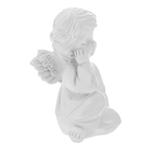 Yardenfun Figurine Ange Résine Blanche Sculpture Élégante pour Décoration Intérieure De Mariage Ou Fête Accessoire De Style Vintage pour Maison
