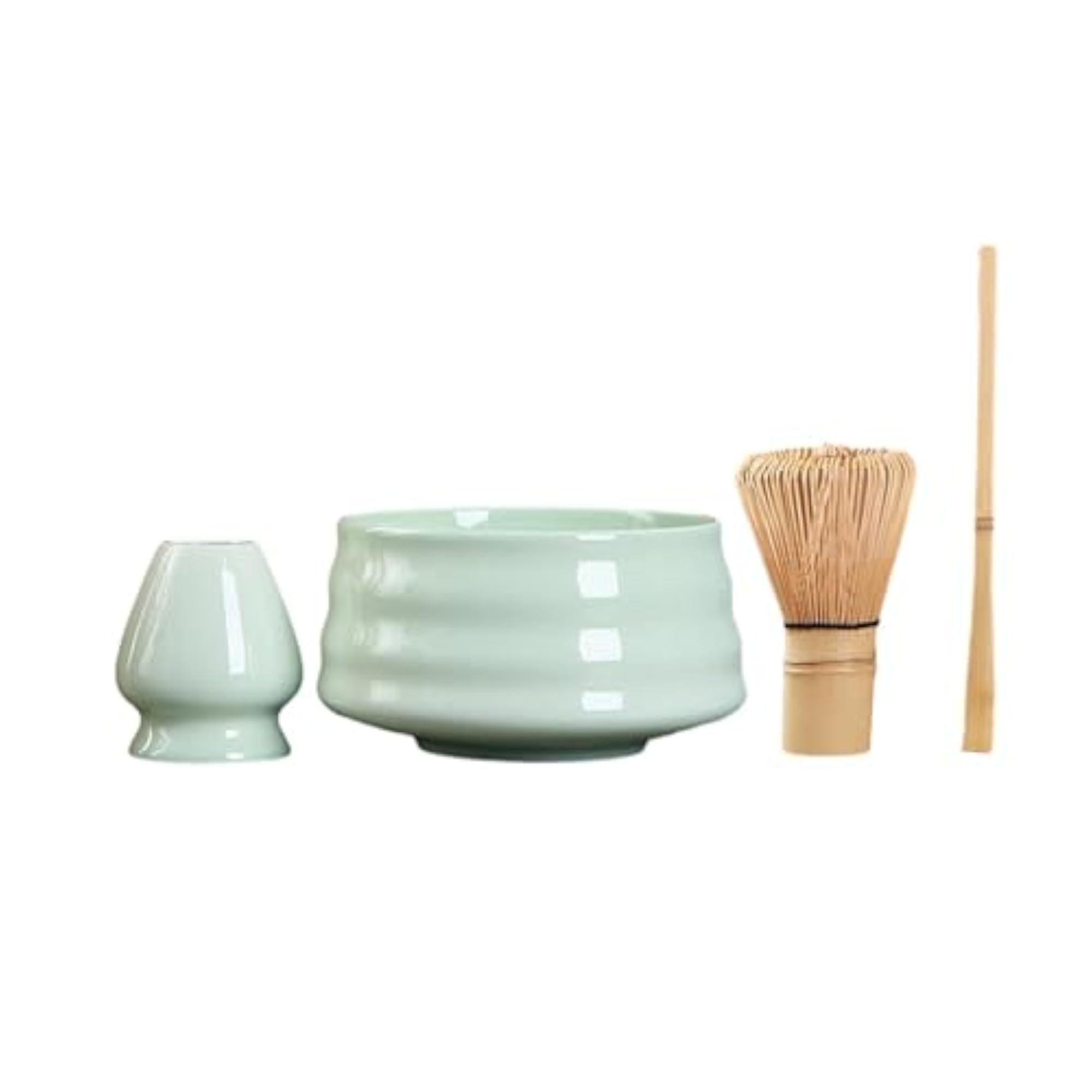 4 Pieces Bamboo Matcha Whisk Spoon and Holder Set