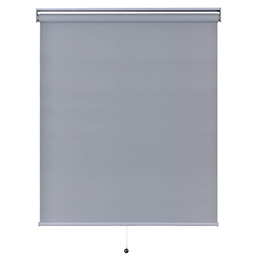 Persianas enrollables 100 % opacas sin cordón para ventana, elevación automática, oscurecimiento de la habitación, tela impermeable, aislamiento térmico, protección UV, color gris (150 x 180 cm (ancho
