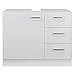 Waschbeckenunterschrank 'Knut' polarweiß matt mit 3 Schubladen, Waschtischunterschrank 630x540x300mm
