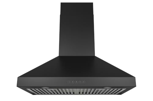 Image of Hauslane Wall Mount Range Hood 30 inch Convertible Black Hood PRO 450-860 CFM