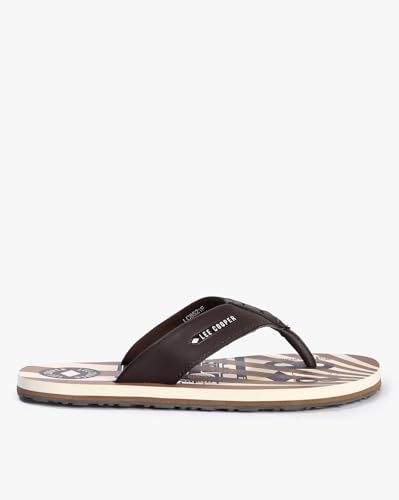 Image of Men's logo print flip-flop slippers