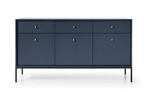 3xEliving Kommode, Sideboard INTENSI SZ154 cm Wohnzimmer, zum Schlafzimmer zum Büro (Blue) Cover