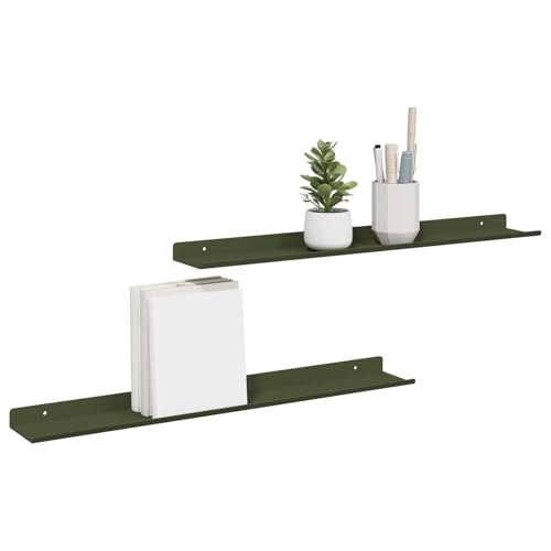 VidaXL Estante Flotante 2 pcs Verde Oliva