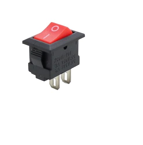 Interrupteur KCD1 ON-OFF 15 * 21mm rouge haute précision 2 pin 6A 250V endurance renforcée