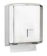Mediclinics - Dispenser di asciugamani di carta con finestra, in acciaio INOX lucidato