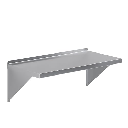 Image of AmGood 18 inch x 36 inch Stainless Steel Wall Shelf | Appliance & Equipment Metal Shelving | Kitchen, Restaurant, Garage, Laundry, Utility Room | Heavy Duty | Squared Edge | NSF Certified