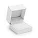 Oirlv White Leatherette Paper Jewelry Packaging Box Velvet Inside Jewelry Display Storage Case … (Ring box)