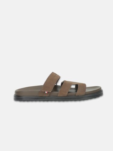 Image of Solid brown leather sandals