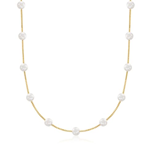 Ross-Simons 6-6.5mm Cultured Pearl Station Necklace