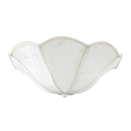 Image of Aspen Creative 52006 Ceiling Clip-on Lamp Shade, Transitional Design in Ivory with Vine Pattern, 13 inch Diameter x 5 inch Height